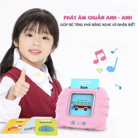 [Pin Sạc] Máy đọc thẻ Song Ngữ Anh - Việt cho bé gồm 112 thẻ 224 từ vựng 12 chủ đề Tphcm
