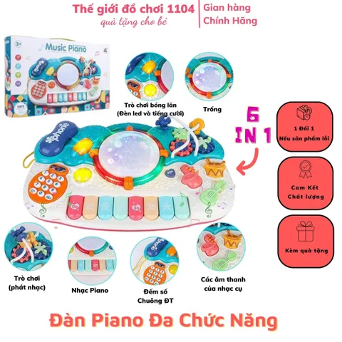 Đồ chơi đàn piano 6 chức năng giáo dục sớm cho bé từ 6 tháng đến 3 tuổi