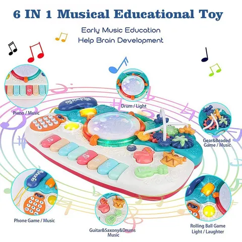 Đồ chơi đàn piano 6 chức năng giáo dục sớm cho bé từ 6 tháng đến 3 tuổi