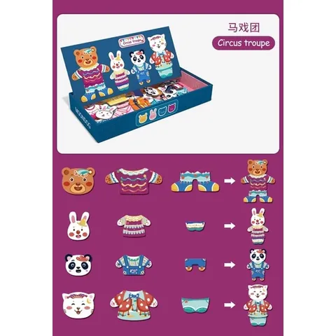 Bộ đồ chơi cho bé xếp hình nam châm thay đổi trang phục nhà gấu có bảng vẽ tặng bút lông tphcm