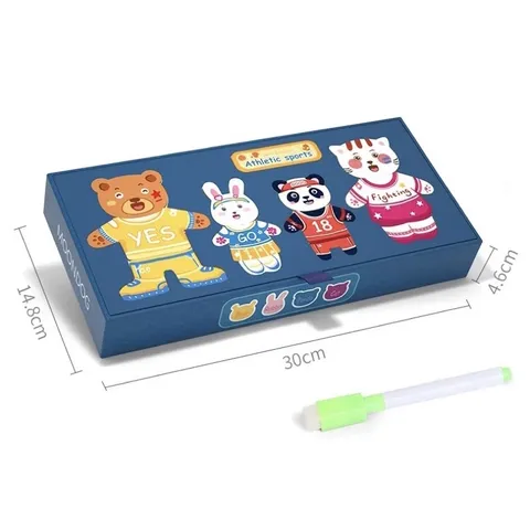Bộ đồ chơi cho bé xếp hình nam châm thay đổi trang phục nhà gấu có bảng vẽ tặng bút lông tphcm