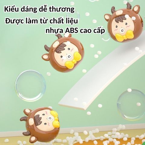 Máy Thổi Bong Bóng Hình Con Bò Cho Bé - Đồ Chơi Máy Ảnh Tạo Bong Bóng Xà Phòng Có Dây Đeo, Cho Trẻ Từ 3 Tuổi Trở Lên