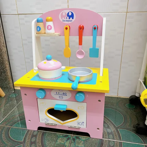Bộ Đồ Chơi Nhà Bếp Bằng Gỗ - Dụng Cụ Nấu Ăn Nhập Vai Giúp Bé Phát Triển Trí Tuệ và Khả Năng Tư Duy, Màu Hồng Xinh Xắn