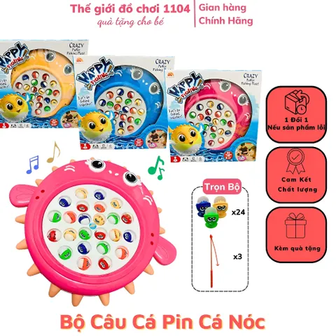 Đồ Chơi Câu Cá Điện 24 Con Bàn Xoay Có Nhạc - Đồ Chơi Phát Triển Trí Tuệ Cho Bé 3 Tuổi, Tương Tác Gia Đình, Hứng Thú!