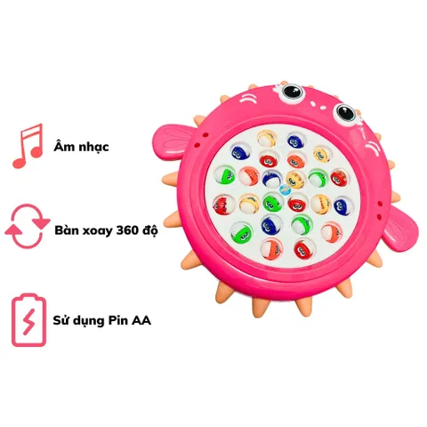 Đồ Chơi Câu Cá Điện 24 Con Bàn Xoay Có Nhạc - Đồ Chơi Phát Triển Trí Tuệ Cho Bé 3 Tuổi, Tương Tác Gia Đình, Hứng Thú!