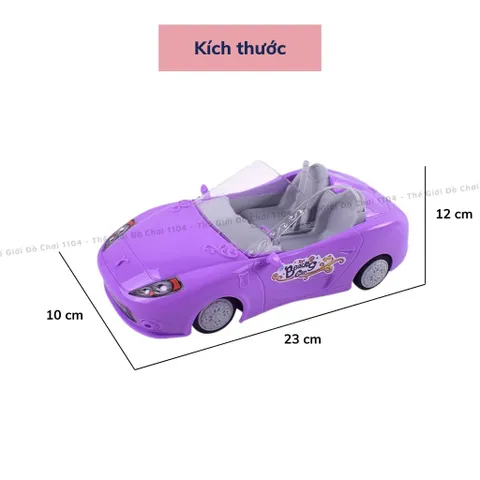 Xe hơi mui trần điều khiển từ xa chở búp bê, dùng pin sạc, điều khiển 4 chiều 1:18