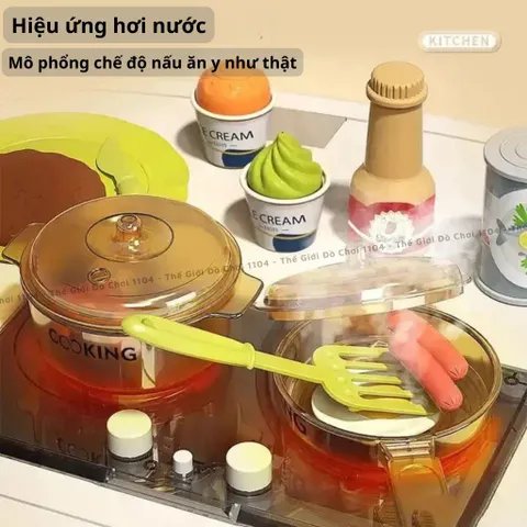 Bộ đồ chơi nhà bếp cho bé cỡ lớn, 53 chi tiết, cao 88 cm, đồ chơi đầu bếp, thế giới đồ chơi 1104