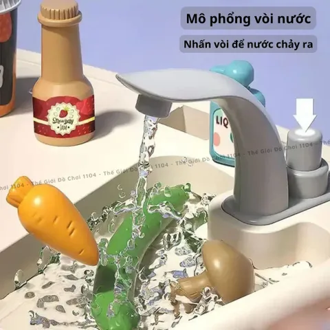 Bộ đồ chơi nhà bếp cho bé cỡ lớn, 53 chi tiết, cao 88 cm, đồ chơi đầu bếp, thế giới đồ chơi 1104