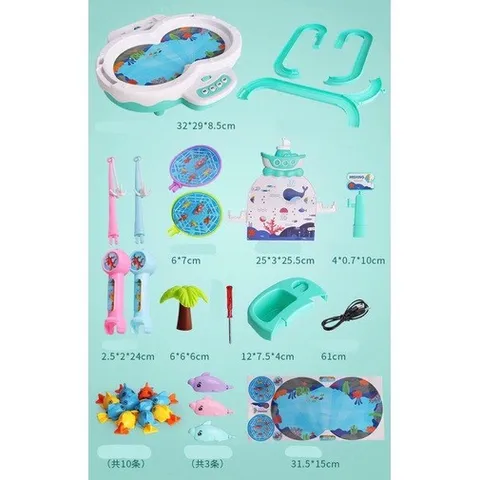 Đồ chơi câu cá tháp nam châm cho bé, có đường ray cá biết bay, pin sạc, Thegioidochoi1104