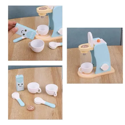 Đồ Chơi Máy Pha Cà Phê Bằng Gỗ - Quầy Nước Thẻ Nhỏ Tương Tác - Đồ Chơi Nấu Ăn An Toàn Cho Trẻ Em 3 Tuổi Trở Lên