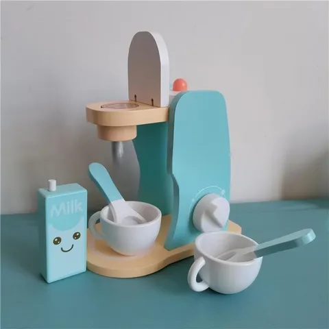 Đồ Chơi Máy Pha Cà Phê Bằng Gỗ - Quầy Nước Thẻ Nhỏ Tương Tác - Đồ Chơi Nấu Ăn An Toàn Cho Trẻ Em 3 Tuổi Trở Lên