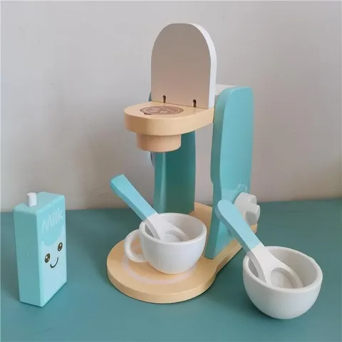 Đồ Chơi Máy Pha Cà Phê Bằng Gỗ - Quầy Nước Thẻ Nhỏ Tương Tác - Đồ Chơi Nấu Ăn An Toàn Cho Trẻ Em 3 Tuổi Trở Lên