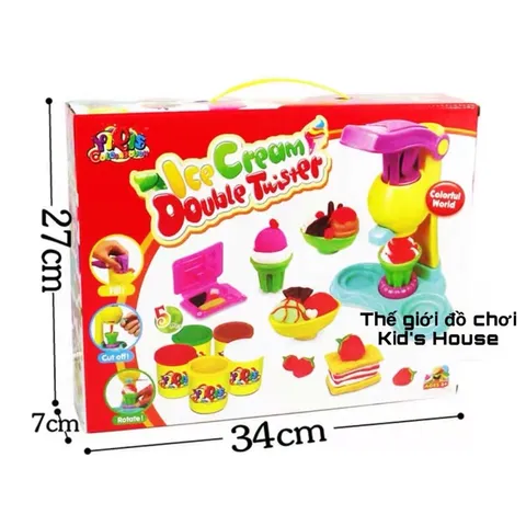 Bộ đồ chơi đất nặn an toàn cho bé dụng cụ máy làm kem tphcm