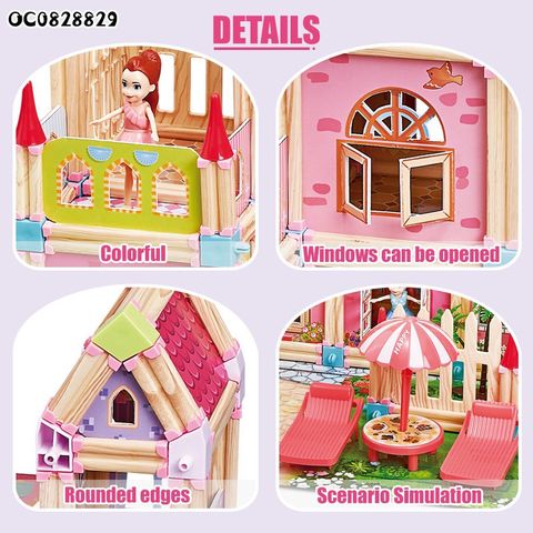 Đồ Chơi Lắp Ráp Nhà Búp Bê DIY – Tặng 4 Búp Bê Lâu Đài Công Chúa Barbie Cỡ Lớn, Phát Triển Kỹ Năng Sáng Tạo Cho Trẻ Em