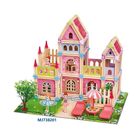 Đồ Chơi Lắp Ráp Nhà Búp Bê DIY – Tặng 4 Búp Bê Lâu Đài Công Chúa Barbie Cỡ Lớn, Phát Triển Kỹ Năng Sáng Tạo Cho Trẻ Em