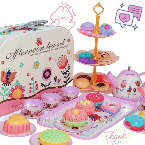 Bộ đồ chơi trà bánh Pony 48 chi tiết - Set tiệc trà đồ chơi ấm chén an toàn cho bé, hình ngựa Pony nhiều màu sắc tạo hứng thú cho trẻ.