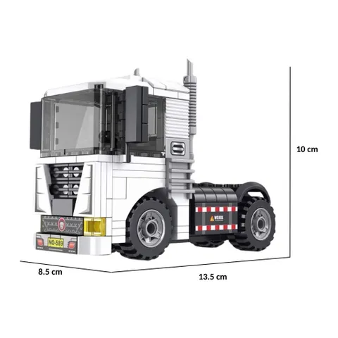 Đồ chơi lắp ráp xe container đầu kéo, 211 mảnh ghép, thế giới đồ chơi 1104