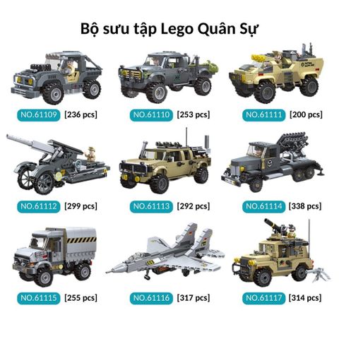 Đồ Chơi Lắp Ráp Lego Xe Quân Sự 314 Mảnh Ghép - Mô Hình Xếp Hình Cho Bé Từ 6 Tuổi - Phát Triển Tư Duy và Kỹ Năng Sáng Tạo