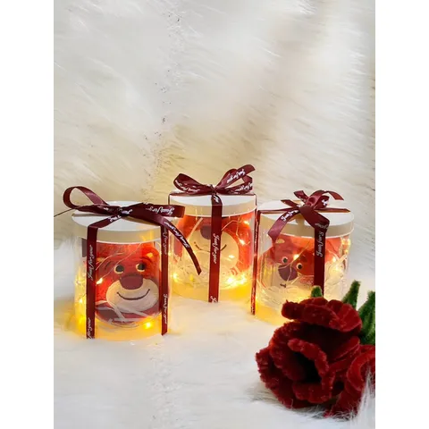 Set quà tặng gấu dâu cho bạn gái 20/10 có đèn led kèm túi giá rẻ
