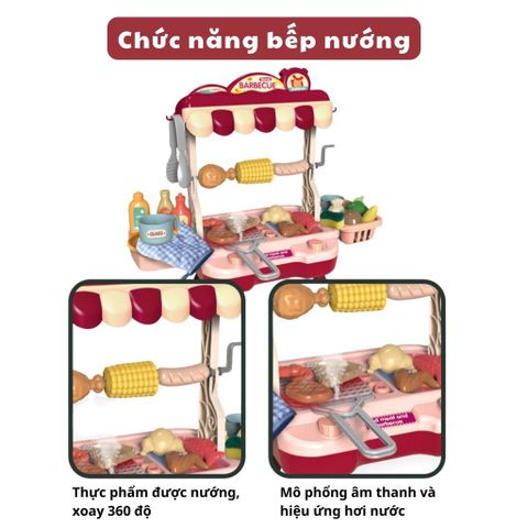 Đồ Chơi Bếp Nấu Ăn Hiệu Ứng Hơi Nước Cho Bé - Bộ Mini 23 Chi Tiết, An Toàn, Học Tập, Giới thiệu Bé Gái 3 Tuổi Trở Lên