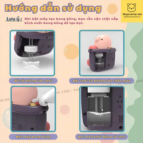Máy ảnh thổi bong bóng xà phòng BeiDiOu phát nhạc kèm dây đeo 2 lọ xà phòng