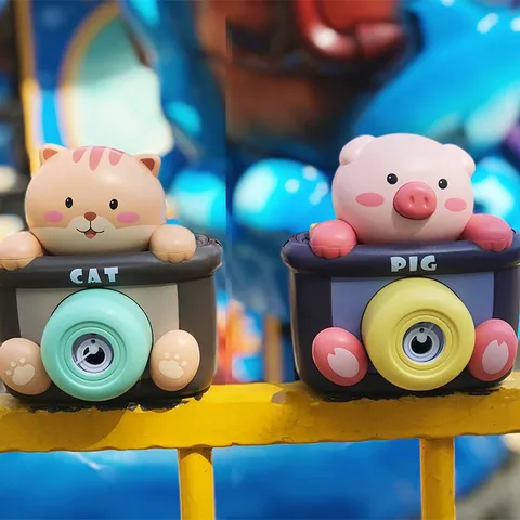 Máy ảnh thổi bong bóng xà phòng BeiDiOu phát nhạc kèm dây đeo 2 lọ xà phòng