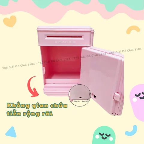 Két sắt mini thông minh đựng tiền tiết kiệm cho bé Ngựa Pony, ống heo tiết kiệm có khóa, thegioidochoi1104