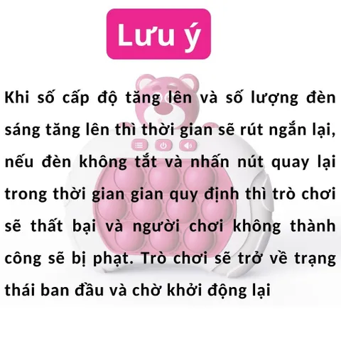 Đồ Chơi Pop It Điện Tử Gấu Dâu - 4 Chế Độ Chơi, 999 Levels Giảm Stress cho Trẻ Em, Bop It Thế Hệ Mới, An Toàn và Thú Vị