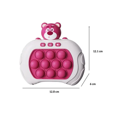 Đồ Chơi Pop It Điện Tử Gấu Dâu - 4 Chế Độ Chơi, 999 Levels Giảm Stress cho Trẻ Em, Bop It Thế Hệ Mới, An Toàn và Thú Vị