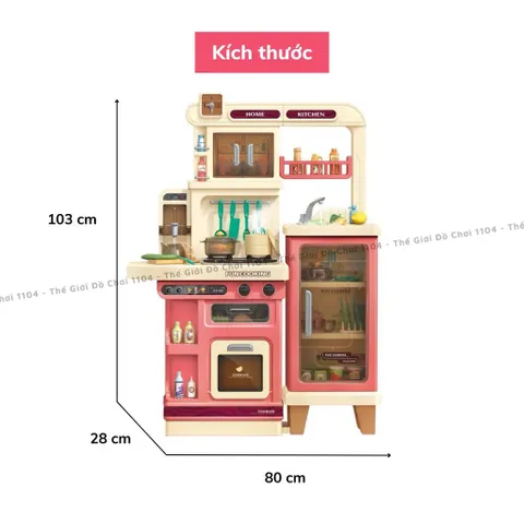 Bộ đồ chơi nhà bếp cho bé cỡ lớn 1 mét, có khói, đồ chơi nấu ăn