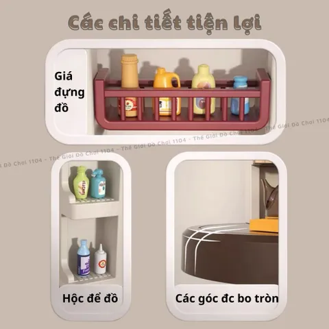 Bộ đồ chơi nhà bếp cho bé cỡ lớn 1 mét, có khói, đồ chơi nấu ăn