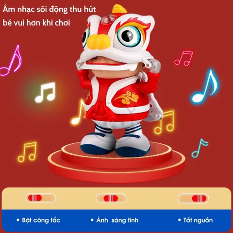 Đồ chơi cậu bé múa lân biết đi, phát nhạc, đồ chơi phát triển trí tuệ, dành cho trẻ sơ sinh