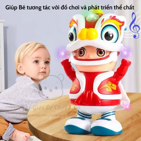 Đồ chơi cậu bé múa lân biết đi, phát nhạc, đồ chơi phát triển trí tuệ, dành cho trẻ sơ sinh