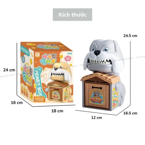 Két sắt mini cho bé có vân tay, mật khẩu, kèm chó cắn tay hù dọa, ống heo tiết kiệm thông minh