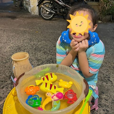 Đồ Chơi Câu Cá Kèm Giỏ Đựng - Bộ 14 Chi Tiết Với 2 Cần Câu Nam Châm Cho Trẻ Em - Trò Chơi Giải Trí Học Tập