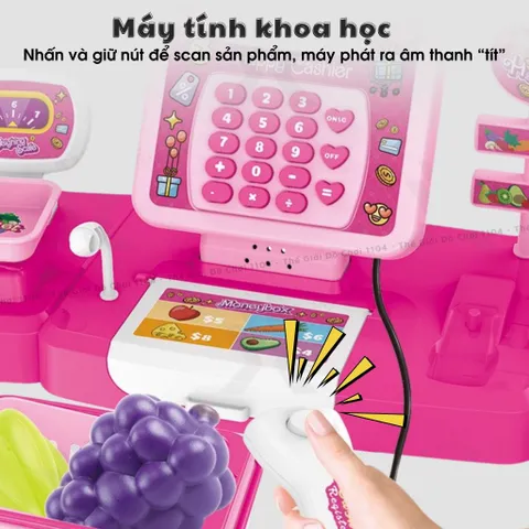 Đồ chơi bán hàng siêu thị, có quầy thu ngân, xe đẩy siêu thị, đồ chơi máy tính tiền