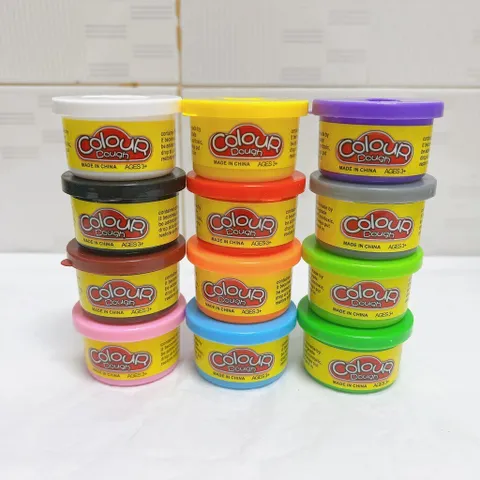 Đất Xét Tự Khô 12 Hũ Nhiều Màu Kèm 5 Khuông Tạo Hình - Đất Nặn An Toàn Cho Bé Từ 3 Tuổi - Đồ Chơi Phát Triển Tư Duy Sáng Tạo