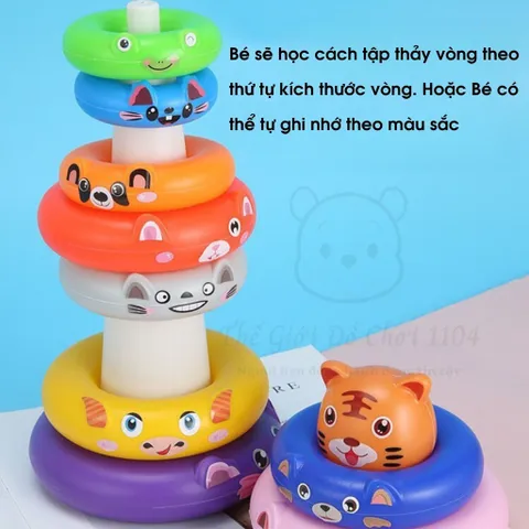 Trò Chơi Thảy Vòng Cho Bé - Đồ Chơi Ném Vòng Chất Liệu Nhựa Cao Cấp, Họa Tiết Dễ Thương, Phát Triển Kỹ Năng 3 Tuổi Trở Lên