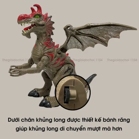 Đồ chơi Khủng Long đẻ trứng, có cánh, biết đi, có đèn, kêu grầm grừ