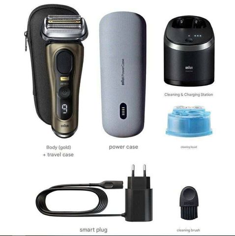 Máy Cạo Râu Điện Braun Series 9 PRO+ 9569CC - Công Nghệ Sonic, Pin 60 Phút, Phụ Kiện Thông Minh 6 Trong 1, Dành Cho Nam Giới