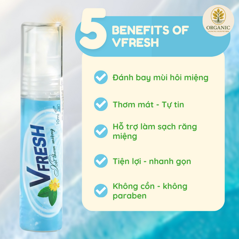 Xịt thơm miệng Vfresh Thảo Mộc Hương Bạc Hà - Giải Pháp Hơi Thở Thơm Mát, Tự Tin Giao Tiếp Mọi Nơi