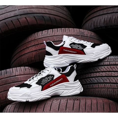 Giày Sneaker Nam G22 Trắng Đỏ - Da Cao Cấp Thoáng Khí, Phong Cách Trẻ Trung, Đi Học Đi Chơi, Dây Buộc Thể Thao