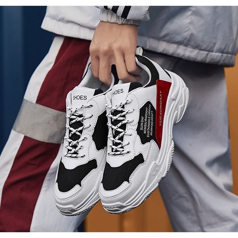 Giày Sneaker Nam G22 Trắng Đỏ - Da Cao Cấp Thoáng Khí, Phong Cách Trẻ Trung, Đi Học Đi Chơi, Dây Buộc Thể Thao