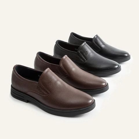 Giày da nam bò cao cấp - Đế cao su đúc nguyên khối, kiểu dáng thời trang công sở, đi học, đi chơi sang trọng, dễ phối đồ