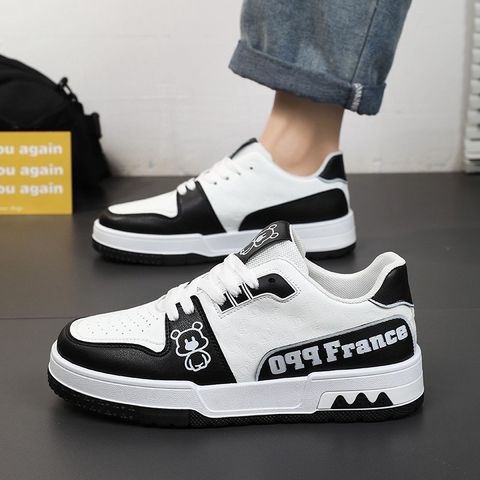 Giày nam sneaker GN06M OQQQ Gấu trắng đen - Giày thể thao thời trang đi học, đi chơi, đi làm, dễ phối đồ
