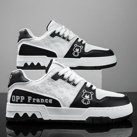 Giày nam sneaker GN06M OQQQ Gấu trắng đen - Giày thể thao thời trang đi học, đi chơi, đi làm, dễ phối đồ
