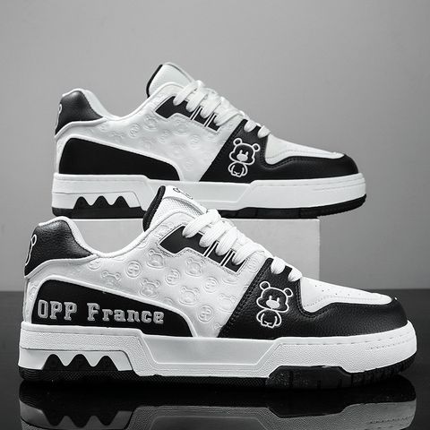 Giày nam sneaker GN06M OQQQ Gấu trắng đen - Giày thể thao thời trang dễ phối đồ cho học sinh, đi chơi, đi làm