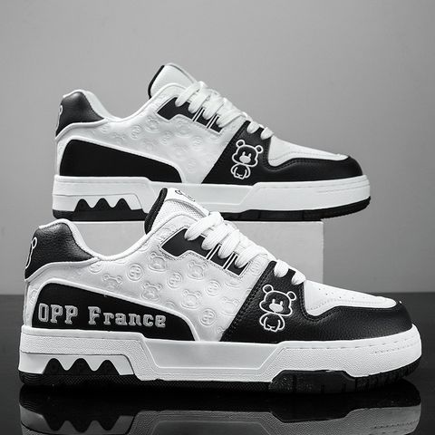 Giày nam sneaker GN06M OQQQ Gấu trắng đen - Giày thể thao thời trang dễ phối đồ cho học sinh, đi chơi, đi làm