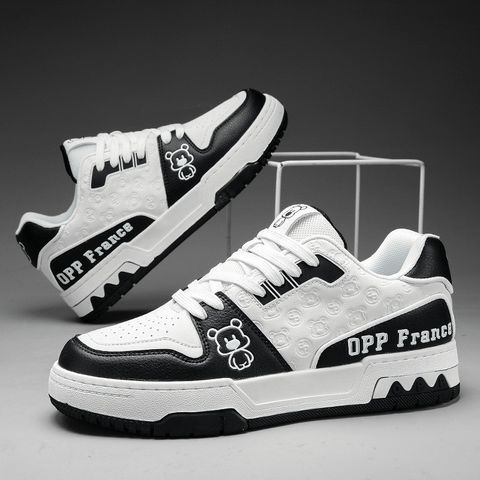 Giày thể thao nam GN06M OQQQ Sneaker Gấu Trắng Đen - Thời Trang Đi Học, Đi Chơi, Dễ Phối Đồ
