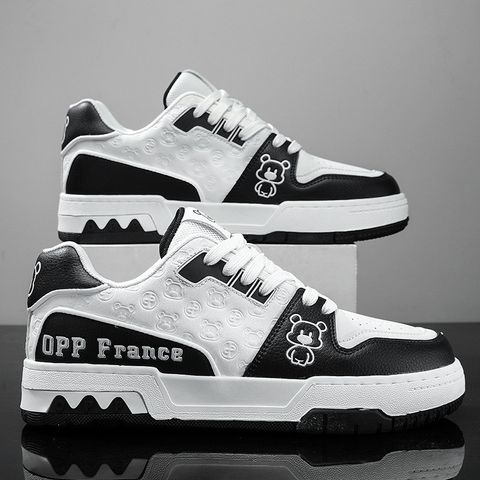 Giày thể thao nam GN06M OQQQ Sneaker Gấu Trắng Đen - Thời Trang Đi Học, Đi Chơi, Dễ Phối Đồ